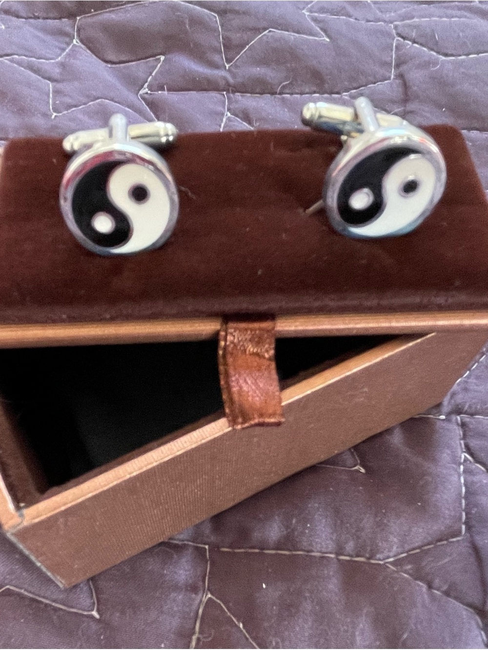 Yin Yang Enamel Cufflinks - Black and White